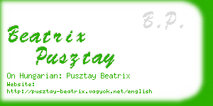 beatrix pusztay business card